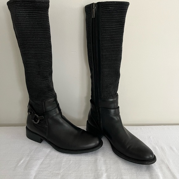 Aquatalia Urope Black Leather Riding Boots 7.5 Narrow Shaft - Picture 2 of 13